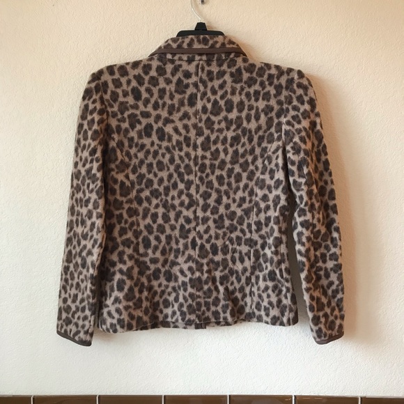 Talbots Womens Wool Blazer Jacket Animal Print - Picture 6 of 8